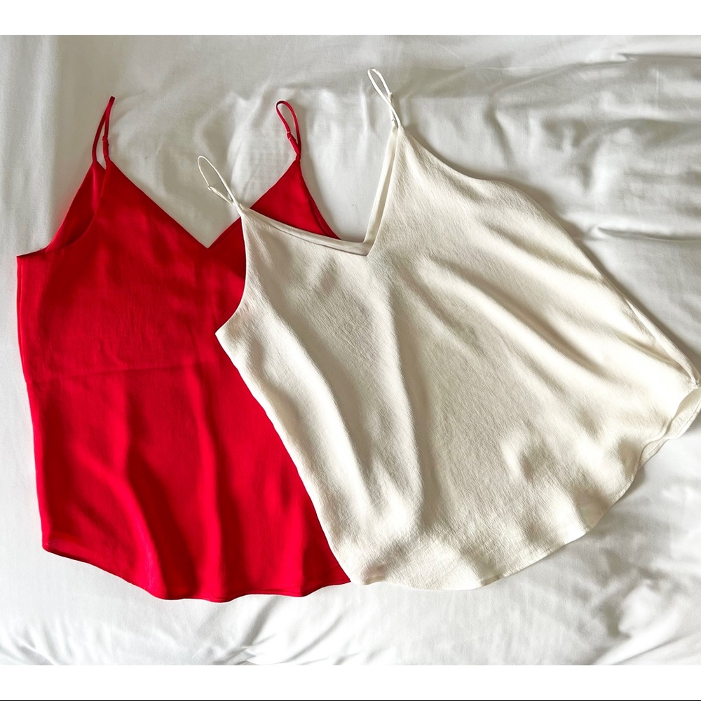 Set of two V-neck cami dress tops.